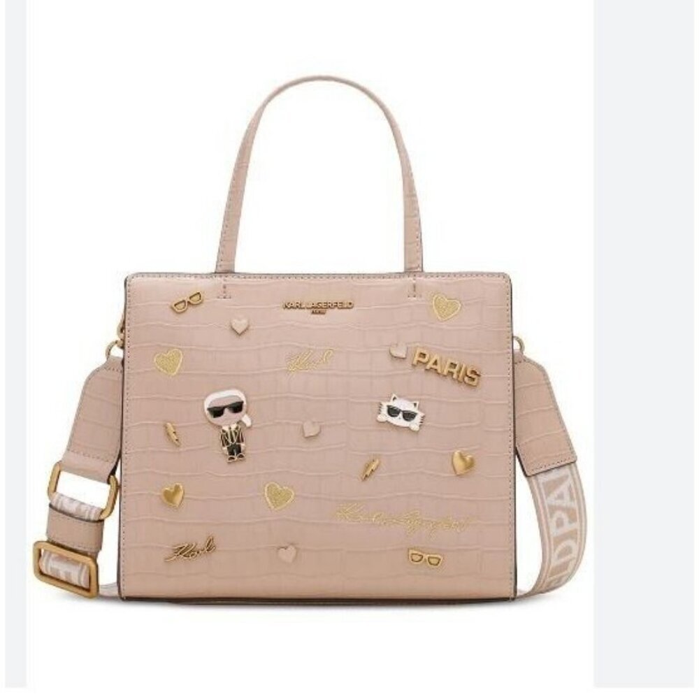 KARL LAGERFELD Paris Maybelle small satchel crossbody bag - Shell / Beige